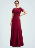 Mckayla Trumpet/Mermaid Scoop Neck Floor-Length Chiffon Lace Mother of the Bride Dress STK126P0014979