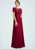 Mckayla Trumpet/Mermaid Scoop Neck Floor-Length Chiffon Lace Mother of the Bride Dress STK126P0014979