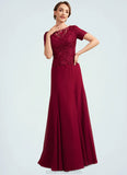 Mckayla Trumpet/Mermaid Scoop Neck Floor-Length Chiffon Lace Mother of the Bride Dress STK126P0014979