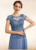 Zoe A-Line Scoop Neck Floor-Length Chiffon Lace Mother of the Bride Dress STK126P0014989