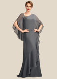 Roberta Sheath/Column One-Shoulder Floor-Length Chiffon Mother of the Bride Dress STK126P0014995