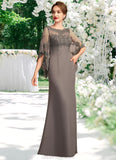 Madelyn Sheath/Column Scoop Neck Floor-Length Chiffon Lace Mother of the Bride Dress STK126P0014996