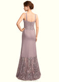 Brooklynn Trumpet/Mermaid Square Neckline Asymmetrical Chiffon Lace Mother of the Bride Dress STK126P0015001