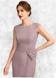 Danica Sheath/Column Scoop Neck Knee-Length Chiffon Mother of the Bride Dress With Ruffle Sequins STK126P0015023