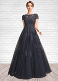 Maggie A-Line Scoop Neck Floor-Length Tulle Lace Mother of the Bride Dress With Beading STK126P0015029