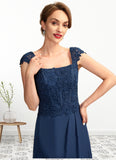 Jayla A-Line Square Neckline Asymmetrical Chiffon Lace Mother of the Bride Dress STK126P0015034