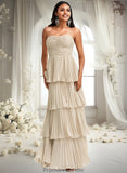 Braelyn A-line Sweetheart Floor-Length Chiffon Bridesmaid Dress STKP0025762