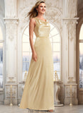 Aylin A-line Cowl Floor-Length Stretch Satin Bridesmaid Dress STKP0025764