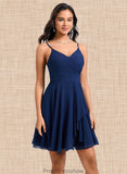 Addison A-line V-Neck Short Chiffon Homecoming Dress STKP0025641