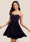 Jordan A-line Sweetheart Short Sequin Homecoming Dress STKP0025649