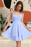 Kadence A-line V-Neck Short/Mini Chiffon Homecoming Dress STKP0020470