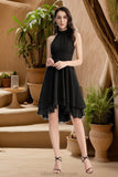 Naomi A-line Scoop Asymmetrical Chiffon Homecoming Dress With Pleated STKP0020513