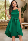 Aubrey A-line Square Knee-Length Satin Homecoming Dress With Bow Ruffle STKP0020520