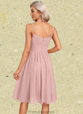 Mylee A-line Scoop Knee-Length Chiffon Homecoming Dress STKP0025686