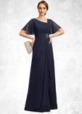 Savannah A-line Asymmetrical Floor-Length Chiffon Mother of the Bride Dress With Beading Pleated Sequins STKP0021660