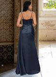 Raquel Sheath/Column Scoop Floor-Length Satin Prom Dresses STKP0022196