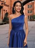 Raina Ball-Gown/Princess One Shoulder Floor-Length Satin Prom Dresses STKP0022201