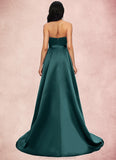 Genevieve Ball-Gown/Princess Sweep Train Satin Prom Dresses STKP0022207