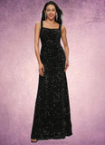 Regina Sheath/Column Scoop Floor-Length Sequin Prom Dresses STKP0022228