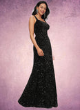 Regina Sheath/Column Scoop Floor-Length Sequin Prom Dresses STKP0022228