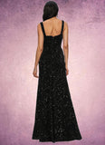 Regina Sheath/Column Scoop Floor-Length Sequin Prom Dresses STKP0022228