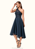 Heidi A-line One Shoulder Asymmetrical Chiffon Lace Sequin Cocktail Dress With Sequins STKP0022245