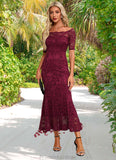 Clarissa Boat Neck Elegant Trumpet/Mermaid Lace Maxi Dresses STKP0022251