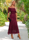 Clarissa Boat Neck Elegant Trumpet/Mermaid Lace Maxi Dresses STKP0022251