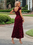 Margaret Flower Sweetheart Elegant Trumpet/Mermaid Velvet Asymmetrical Dresses STKP0022284