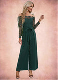 Elaine Cold Shoulder Elegant Jumpsuit/Pantsuit Polyester Asymmetrical Maxi Dresses STKP0022319