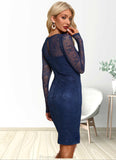 Cameron Flower V-Neck Elegant Bodycon Lace Asymmetrical Dresses STKP0022325