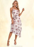 Addisyn Floral Print Asymmetrical Elegant A-line Chiffon Asymmetrical Dresses STKP0022338