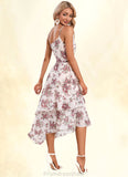 Addisyn Floral Print Asymmetrical Elegant A-line Chiffon Asymmetrical Dresses STKP0022338