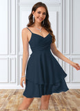 Hedwig V-Neck A-line Chiffon Dresses STKP0022370