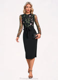 Pamela Scoop Elegant Sheath/Column Polyester Dresses STKP0022374