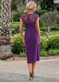 Brenna Pleated V-Neck Elegant Sheath/Column Polyester Asymmetrical Dresses STKP0022391