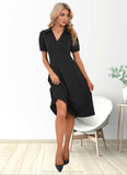 Layla V-Neck Elegant A-line Cotton Blends Midi Dresses STKP0022412