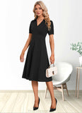 Layla V-Neck Elegant A-line Cotton Blends Midi Dresses STKP0022412