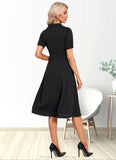 Layla V-Neck Elegant A-line Cotton Blends Midi Dresses STKP0022412