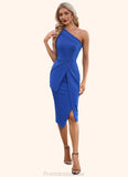 Saniyah Ruffle Asymmetrical Elegant Sheath/Column Polyester Asymmetrical Dresses STKP0022419