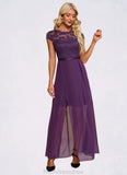 Christina Illusion Elegant A-line Chiffon Lace Maxi Dresses STKP0022451