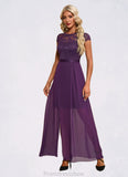 Christina Illusion Elegant A-line Chiffon Lace Maxi Dresses STKP0022451