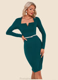 April Square Elegant Sheath/Column Polyester Midi Dresses STKP0022467