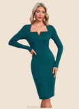 April Square Elegant Sheath/Column Polyester Midi Dresses STKP0022467