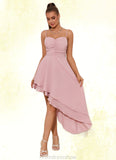 Susan Ruffle Sweetheart Elegant A-line Polyester Asymmetrical Dresses STKP0022477