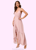 Micah A-line V-Neck Asymmetrical Chiffon Cocktail Dress With Cascading Ruffles Ruffle STKP0022502