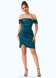 Cindy Off the Shoulder Sheath/Column Satin Dresses STKP0022543