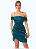 Cindy Off the Shoulder Sheath/Column Satin Dresses STKP0022543