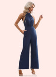 Yasmin High Neck Elegant Jumpsuit/Pantsuit Polyester Maxi Dresses STKP0022551