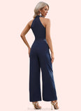 Yasmin High Neck Elegant Jumpsuit/Pantsuit Polyester Maxi Dresses STKP0022551